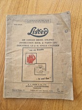 Lister Instruction Book & Parts List For LD & SL Air Cooled Diesel Engines, 1963
