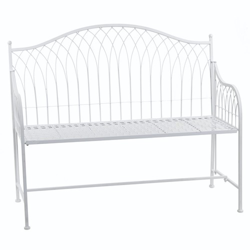 White metal garden sofa - white,