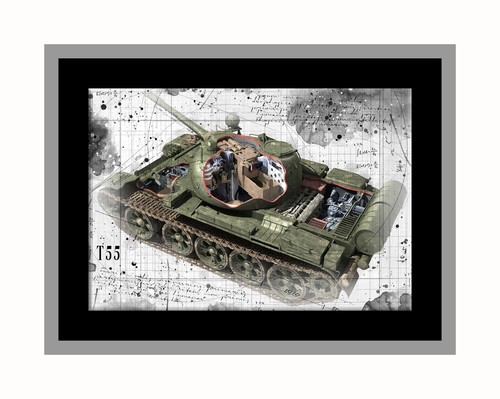 Line tech drawing t55 tank - line,
