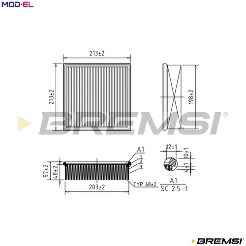 Air filter fa1641 for - for, barkas