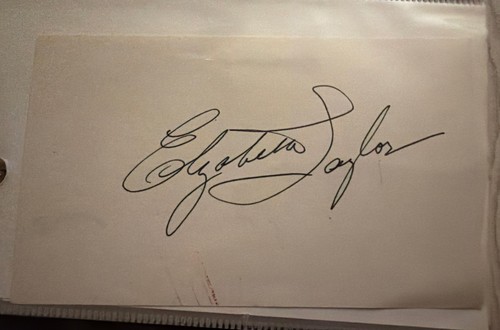 Elizabeth taylor signed 3x5 - taylor,