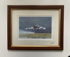 Avro Vulcan XH558 Plane During Take Off Print 12x10” Wooden Gold Edge Frame 