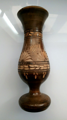 Vintage wooden vase - vase, made