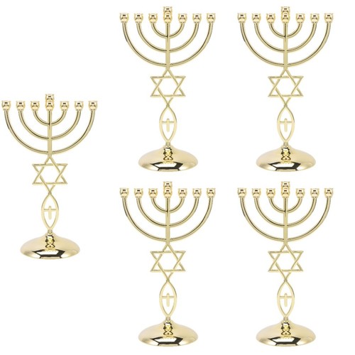 Golden decorative metal candle - golden,