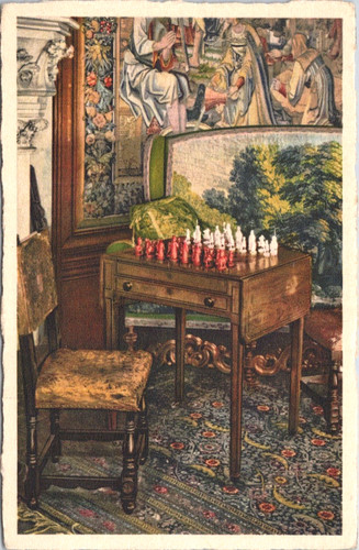 Postcard napoleon chess set - chess,