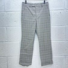 ZARA GREY CHECKED TROUSERS STRAIGHT LEG TARTAN DOGTOOTH WORK Y2K UK 8