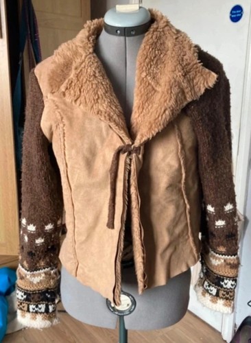 Vintage suede faux fur tie - faux,