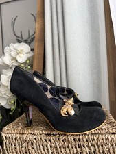 Irregular Choice Black Mary Jane Shoes With Decorative Cat Size UK 5 EU 38