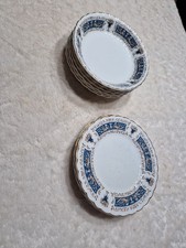 Myott Vintage 'Rialto Blue' Ironstone Bowls X6 Plates X5