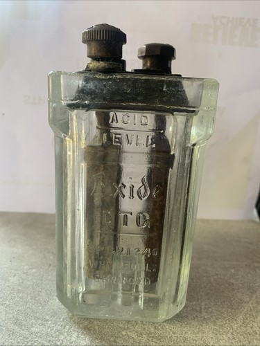 Vintage battery glass - glass, –