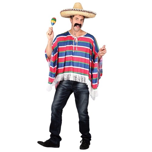 Adult mexican poncho bandit - poncho,