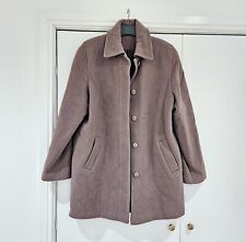 BHS Mocha Wool Warm Winter Smart Coat Button Up Pockets size 16 lined brown 