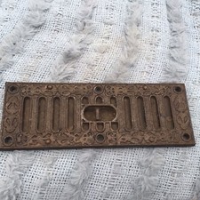 Genuine Vintage  Ornate Cast Iron air Brick vent with Sliding cover