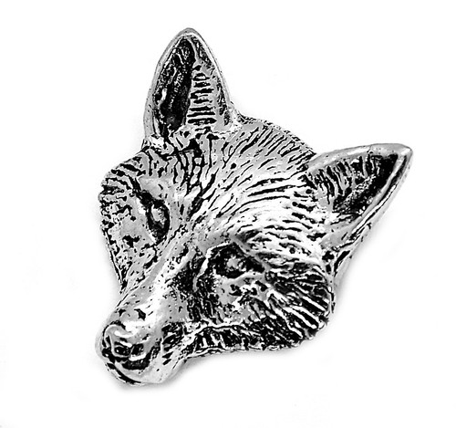 Fox head pin badge - head, (artisan