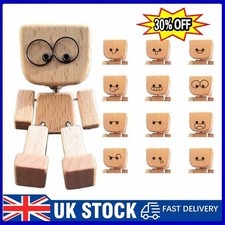 New Shaking Wooden Man Figure Decoration Desktop&Car with 12Magnetic Expressions