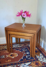 Vintage Nest Of Three Side Tables Mid Century Modern Danish Style