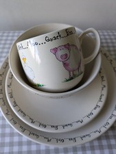 Price Kensington Mug Bowl Plates Ceramic 4 PCS Set Home Farm Animal Themed 