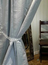 Grey modern geometric, monochrome eyelet curtains