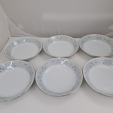 6x Vintage Crown Ming Princess Dessert Bowls Floral Silver Trim Jian Shiang NEW!