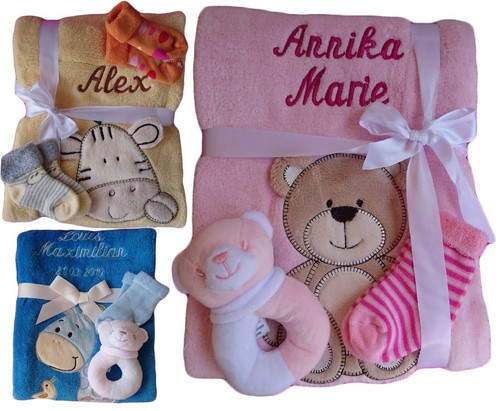 Baby blanket embroidered - , with