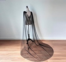 Shoulder Wedding Veils Tulle Cloak Brides Cathedral Long Bridal Lace Veil Cape