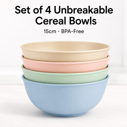 Large unbreakable cereal - unbreakable, bowls