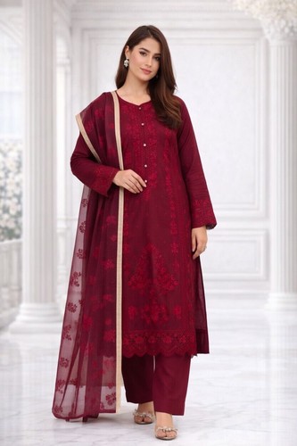 Maroon chikankari - (350),