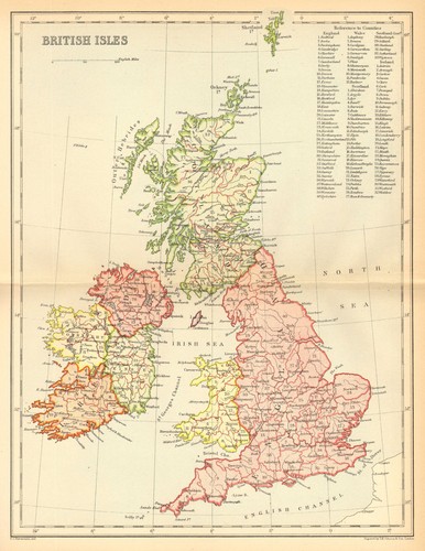British isles c1885 old - isles,