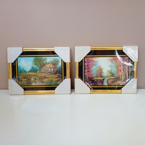 Oriental style prints - x2,, gold