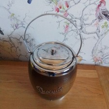 Vintage Wooden Biscuit Barrel
