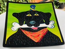 Mary Naylor Design Square Plate Labrador Dog Theme