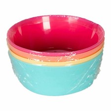 4 Pack Plastic Bowls Multi