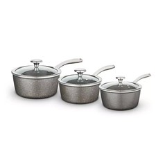 Tower Cerastone 3 Piece Saucepan Set Pro Forged Aluminium Pan Set Read Descript.