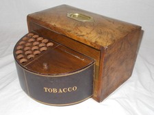 UNUSUAL ANTIQUE VICTORIAN 1893 BURR WALNUT REVOLVING TOBACCO & CIGAR HUMIDOR BOX