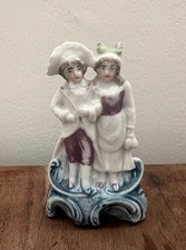 Antique Vintage Courting Couple Miniature Figurine Victorian Fairing Baroque