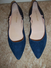 Mint Velvet Navy & Black Snakeskin Ballet Shoes with Elasticated Sides Size 6