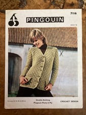 Women’s Crochet Patterns DK & 4ply Cardigan 32-38” Pingouin 7116