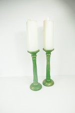 Pair Large Green & Gold