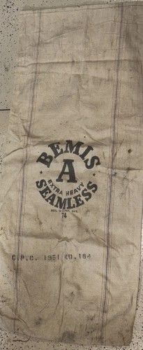 Vintage bemis grain sack - bemis,