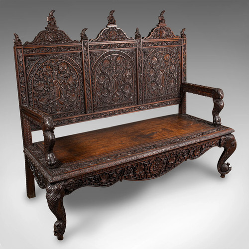 Large antique veranda bench - large,