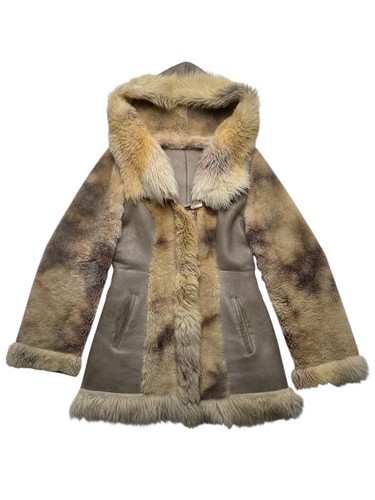 Vintage real sheepskin hooded - vintage,