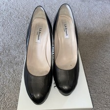 LK BENNETT green grey pewter leather stiletto court shoes size 7 EU 40 with Box