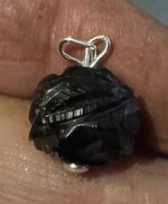 VICTORIAN WHITBY JET ROSE BALL