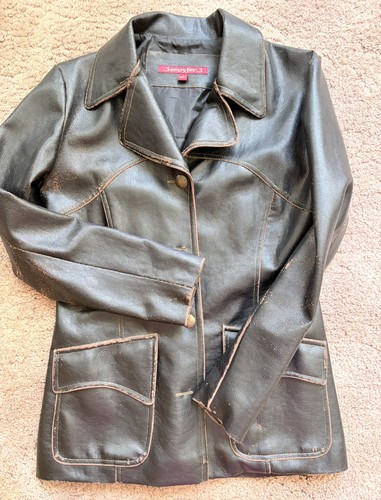 Vintage faux leather blazer - vintage,