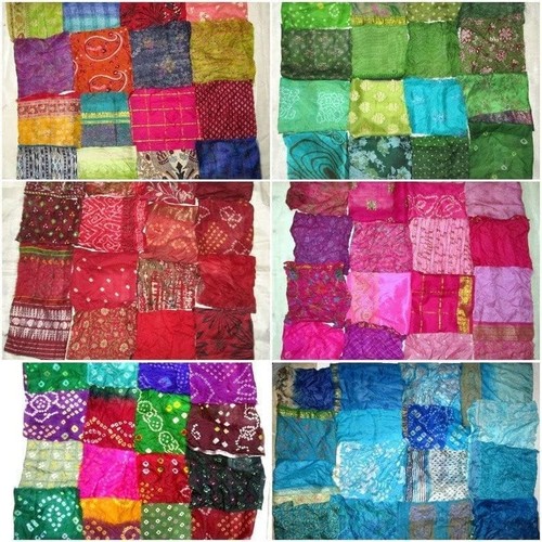 Ind sari silk - silk, squares