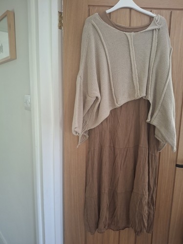 Dress one size coffee - size, viscose