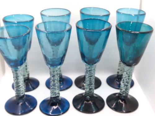 Set hand blown - 8, blue