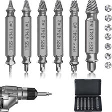 6x Speed Out Screws Bolt Extractor Drill Bits Hex Head Rounded Bolt Remover Tool