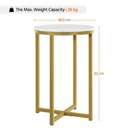 Gold end side table round - end,
