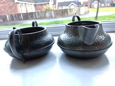 Hammered pewter matching cream